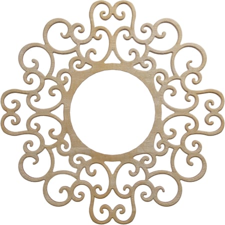 Ekena Millwork Reims Wood Fretwork Pierced Ceiling Medallion, Birch, 16"OD x 6 1/8"ID x 1/4"T CMWP16X16X0250REBI